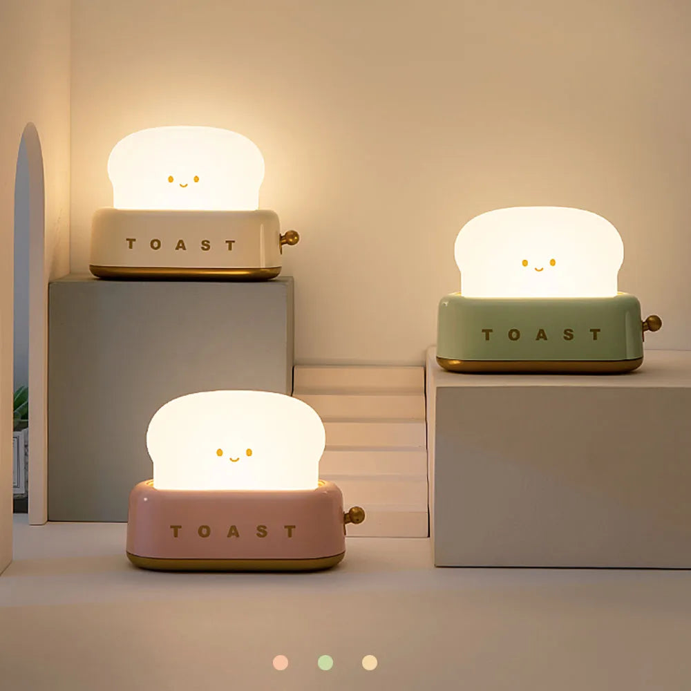 Toast Bread Night Light Lamp Bedside Lamp USB Charging